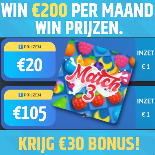 Geld winnen met Match 3 spelen