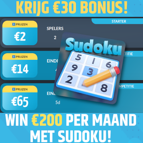 Speel Sudoku online met €10.- gratis