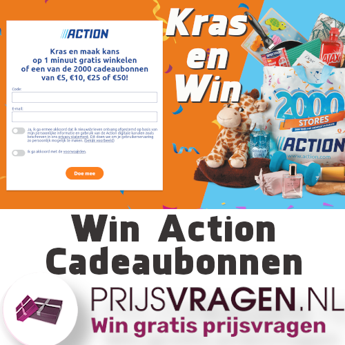 Win Action cadeaubonnen met kras en win actie