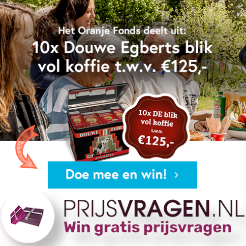 Win een Douwe Egberts blik vol koffie t.w.v. €125