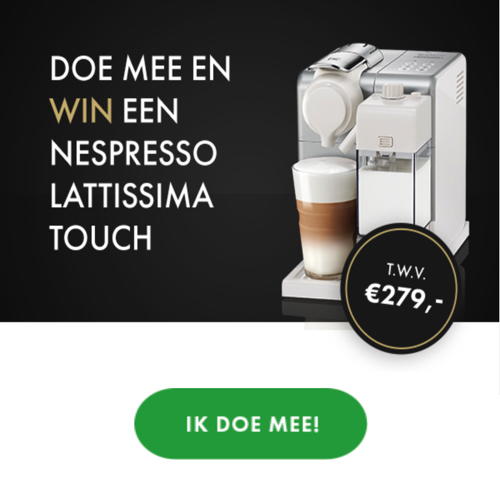 Win een Nespresso Lattissima Touch koffiemachine €279