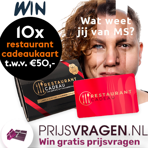 Win een restaurant cadeaukaart van 50 euro