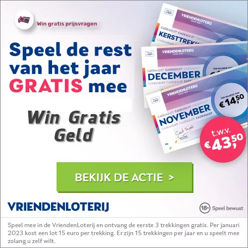 Win gratis geld bij de VriendenLoterij